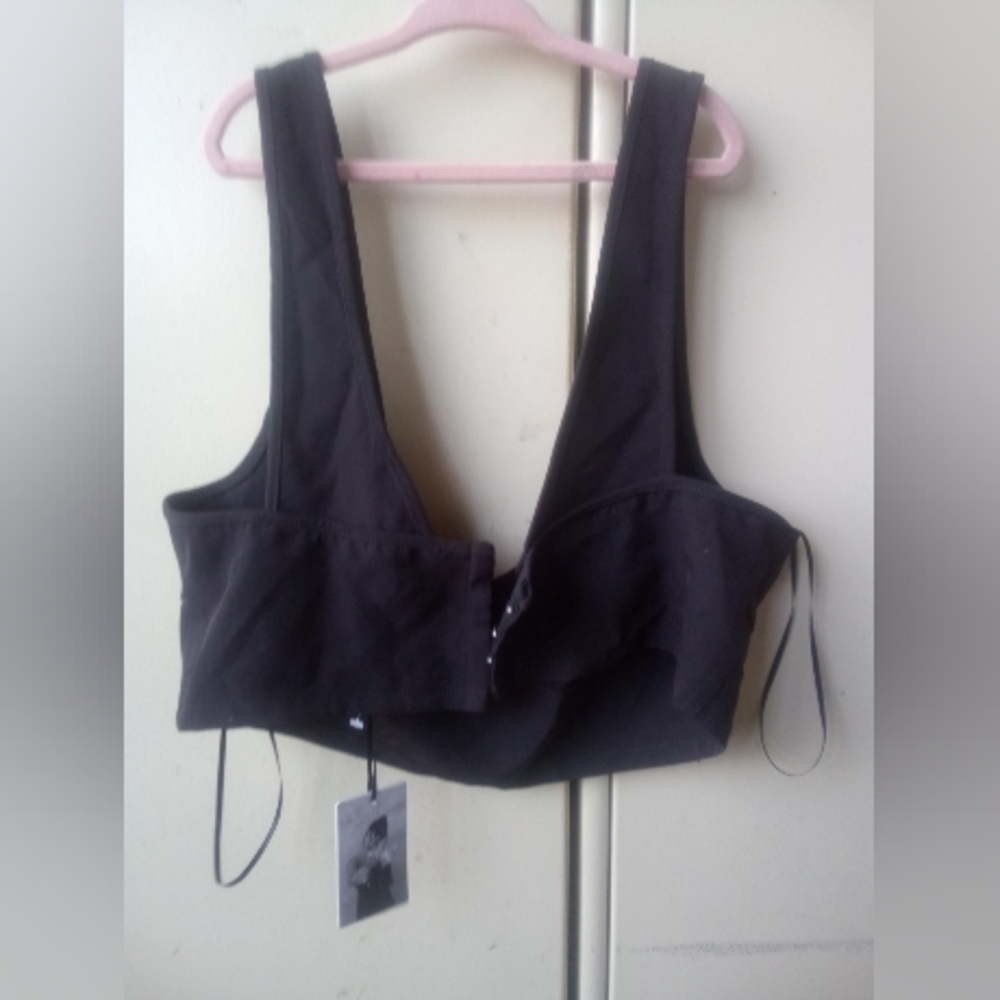 Set Sincerly Jules Bandier Black Biker shorts 4 Clasp Sports bralette LRG - Picture 9 of 15